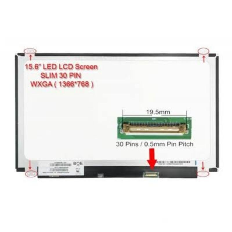 (Gratis Paking Super Aman) Led Panel Laptop Asus X540 X550 Lenovo G580 Acer 15.6 slim 30pin