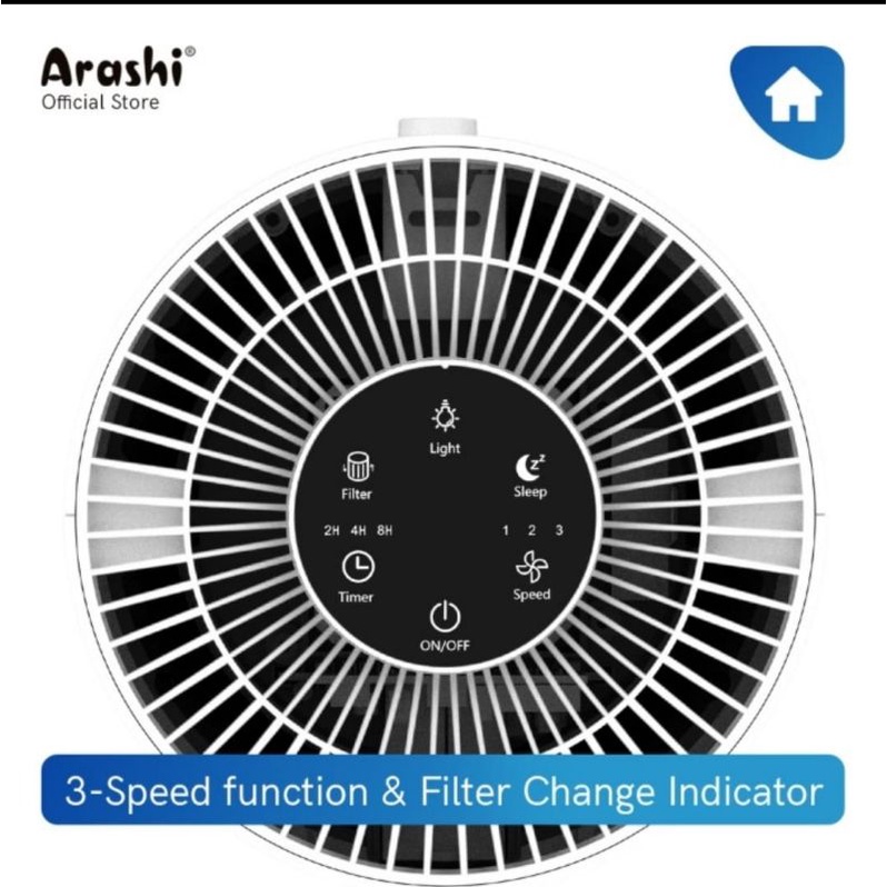 air purifier ARASHI AOP 301 - portable rechargrable - 3 kali filterisasi