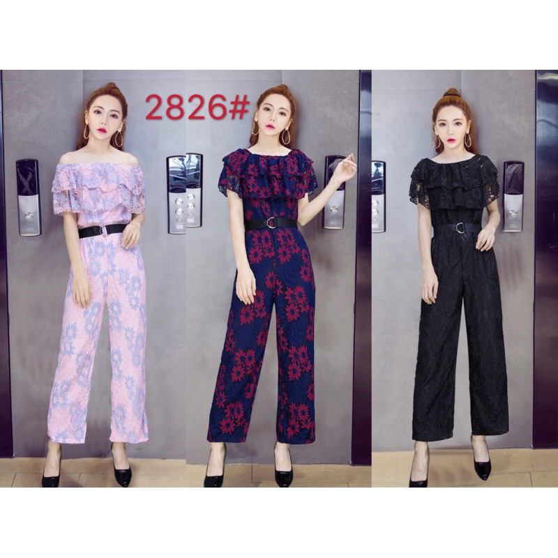 Jumpsuit Full Brokat Renda Impor 2826#