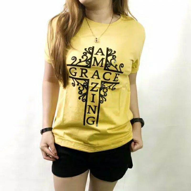 KAOS DISTRO CEWEK AMAZING GRACE