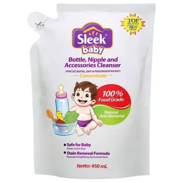 Sleek baby pencuci botol dot dan perlengkapan bayi 450 ml