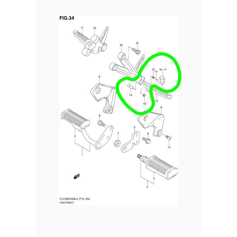 footstep kit ering ball clip per paku pengunci step belakang suzuki satria fu karbu injeksi spin ori