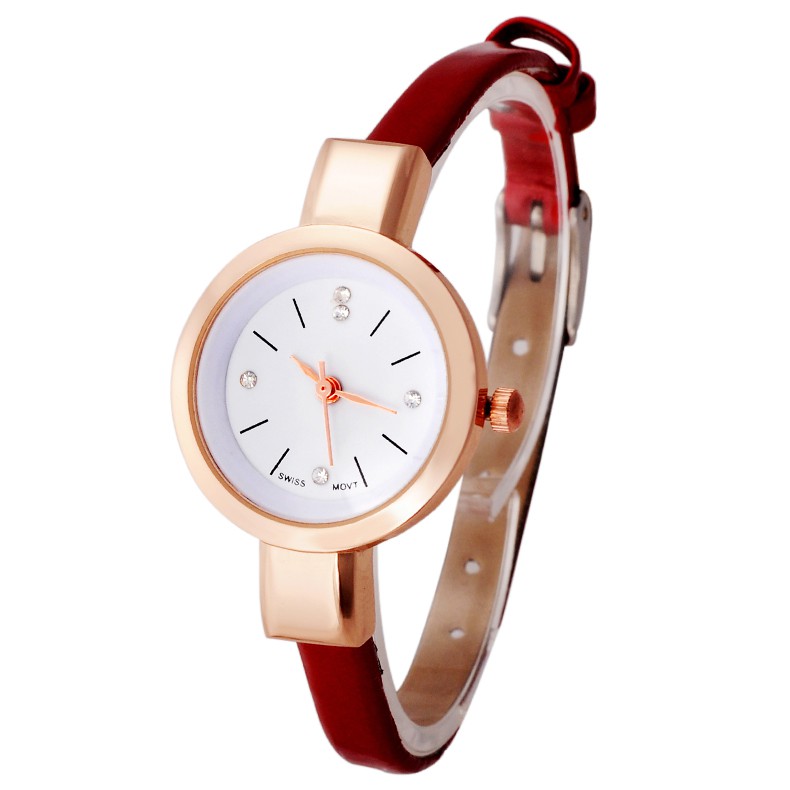 ELBER J130 Jam Tangan Fashion Wanita Mini Jam Tangan Cantik -Merah