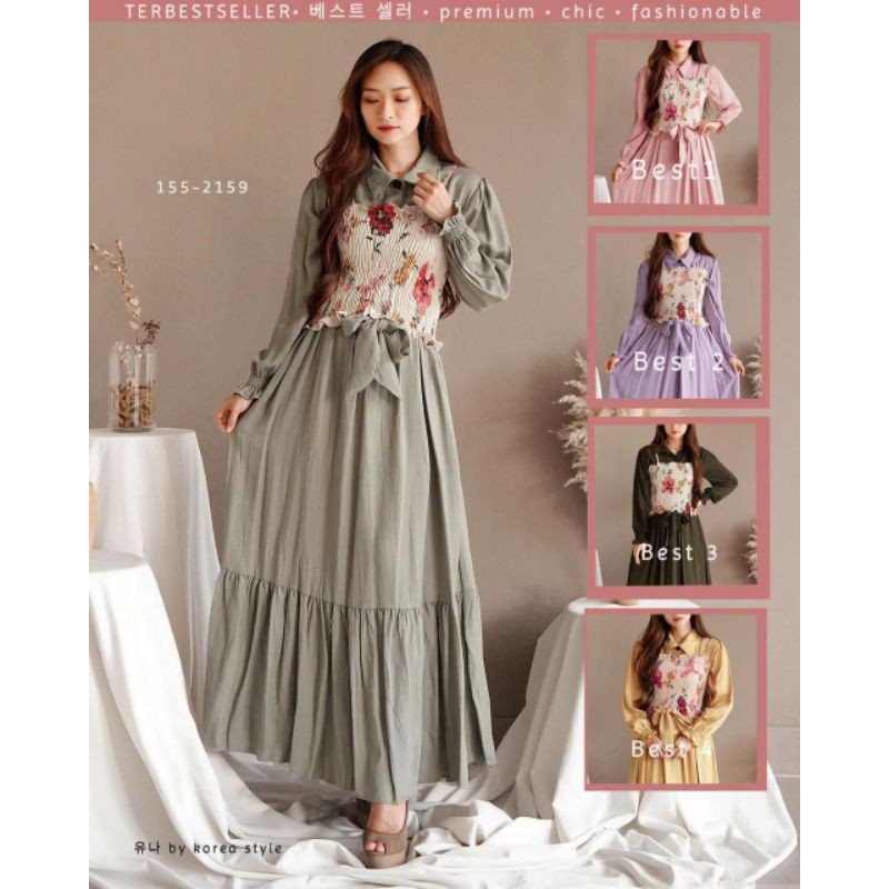 YUNA FASHION Dress Best Rompi Smock