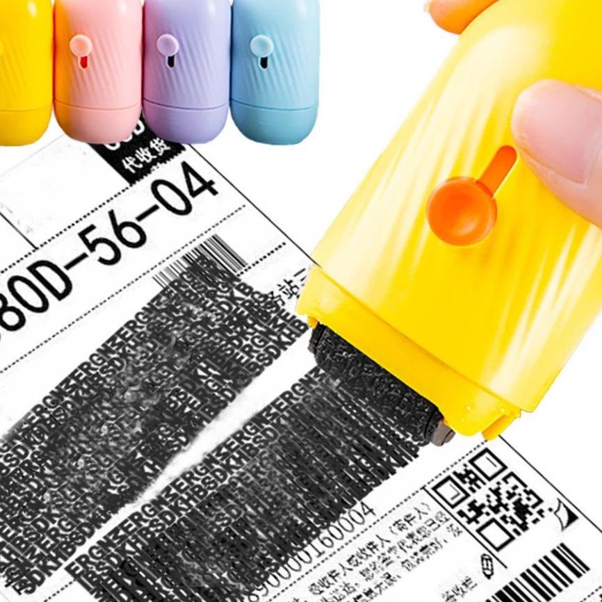 

Terbaik Stempel Roll 2in1 Cutter / Cutter Pembuka Paket Stempel Penghapus Alamat / Roller Stamp Pelindung Data Pribadi F689 !!