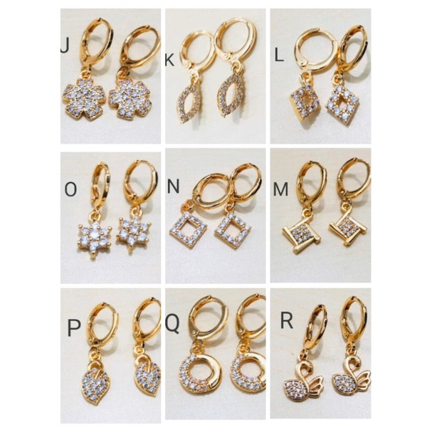 Namk021. Anting xuping wanita lapis emas dgn mata zircon