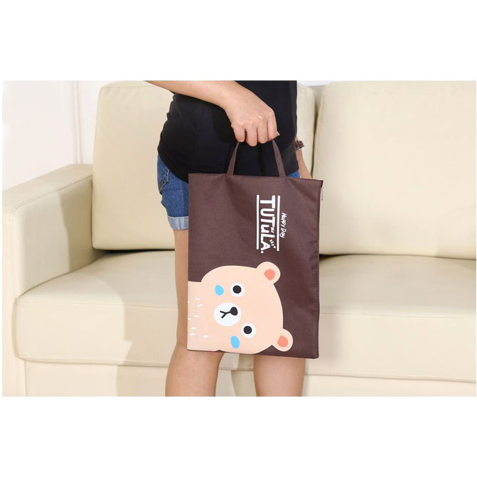 

Tas Map A4 Kain Kartun Dengan Tali Keren Unik WJ05 Map Murah - Cokelat