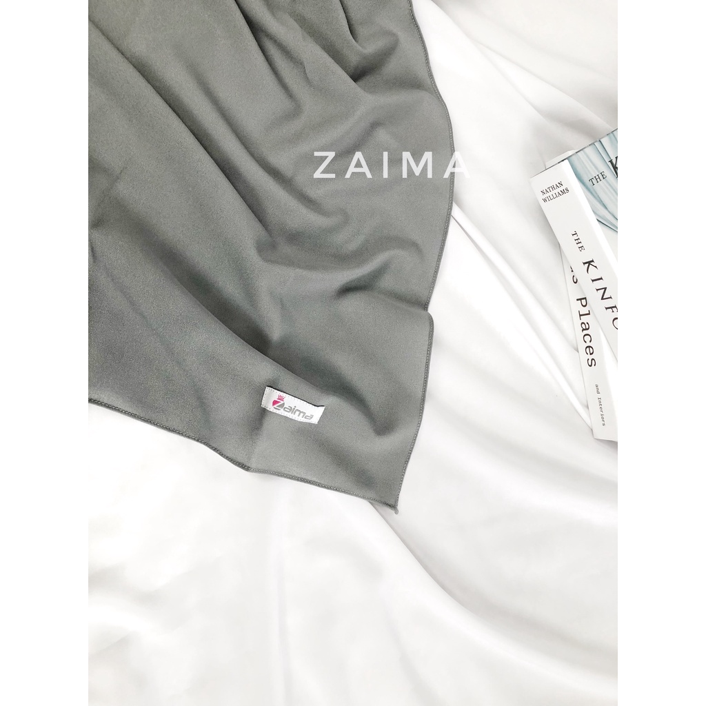 Pashmina Instan Pad Ped Jumbo Syar'i Lebar Tebal Panjang Diamond Crepe-Abu Muda