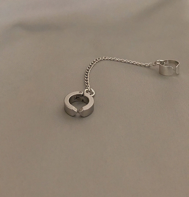 Hip Hop Chain Earring Ear Clip Ear Bone Stainless Steel