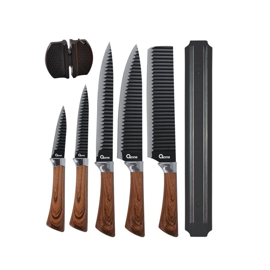 Pisau Dapur Oxone OX-619 Knife Set with Sharpener &amp; Magnet