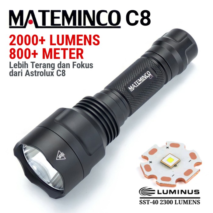ASTROLUX MATEMINCO C8 BLF A6 LUMINUS SFT-40 SFT40 SENTER LED FOKUS