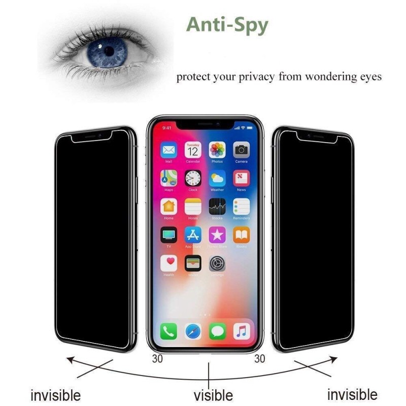 Half-covered Anti-Spy Tempered Glass Film for IPhone 6 6s 7 8 Plus 11 12 13 Pro X XS Max Se2020 Privacy Screen Protector