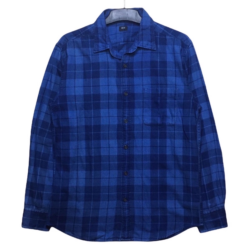 Kemeja flanel shirt uniqlo second