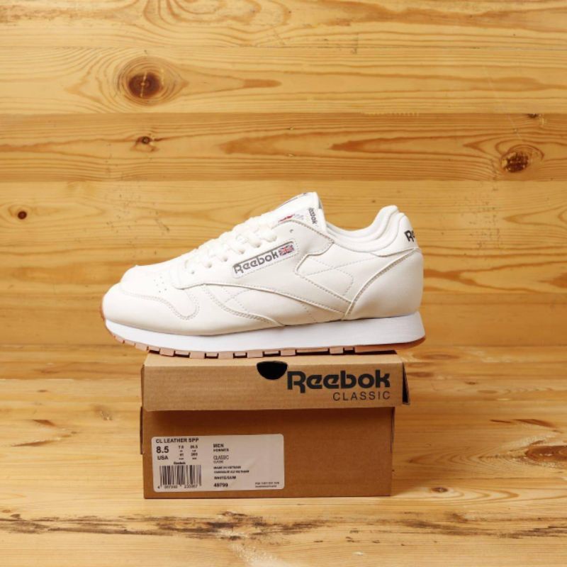 Sepatu Reebok Classic Leather White/Gum Size 36-43