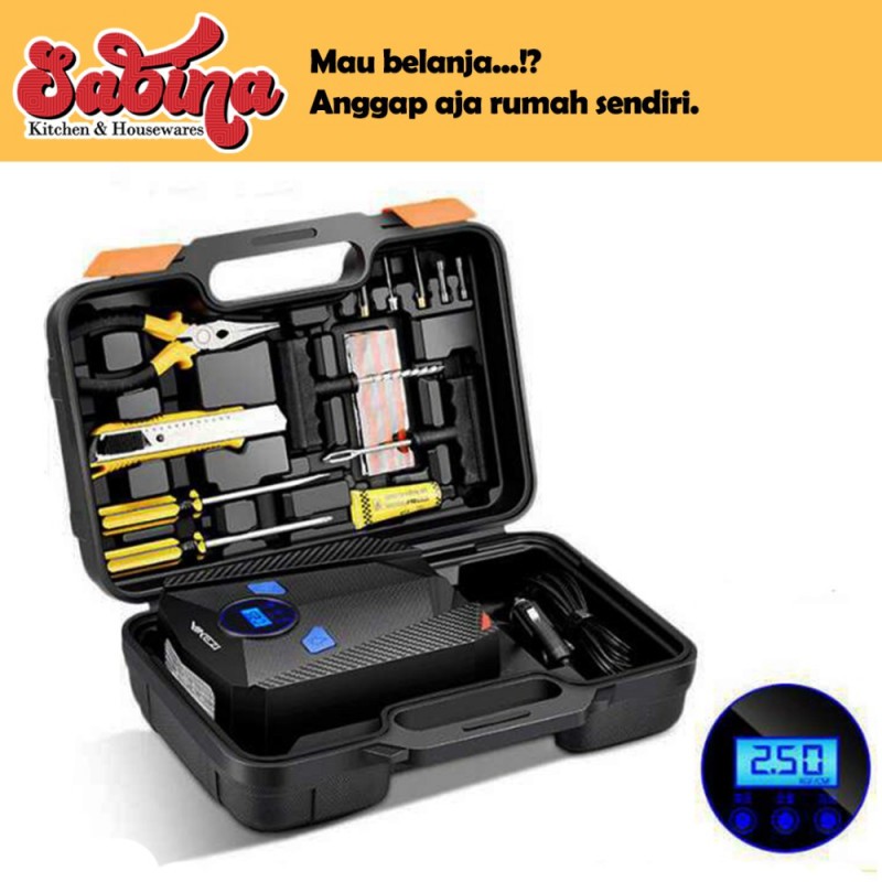 Pompa Ban Mobil Angin Elektrik Inflator Set Perkakas Tambal Portable