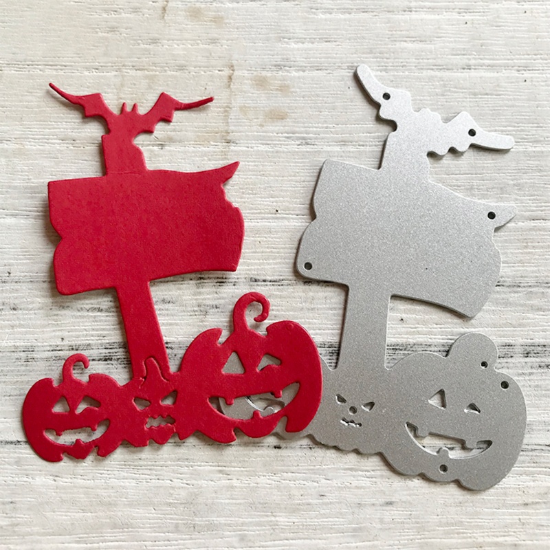 Zzz Cetakan Stensil Cutting Dies Motif Labu Halloween Bahan Metal Untuk Scrapbook / Craft DIY