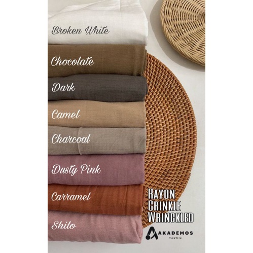 Kain Rayon Crinkle Wringkled Premium