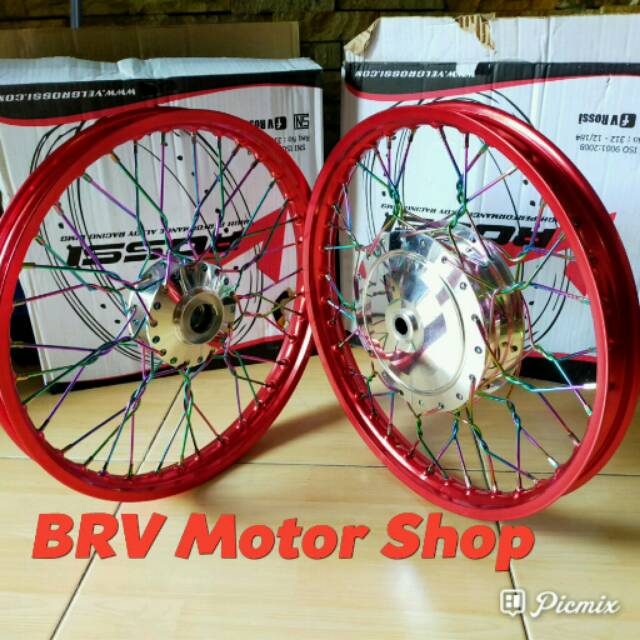 Sepaket Velg Jari Vario mio scoopy Spacy spin skywave x ride it dll velg kepang ring 17 Siap pasang