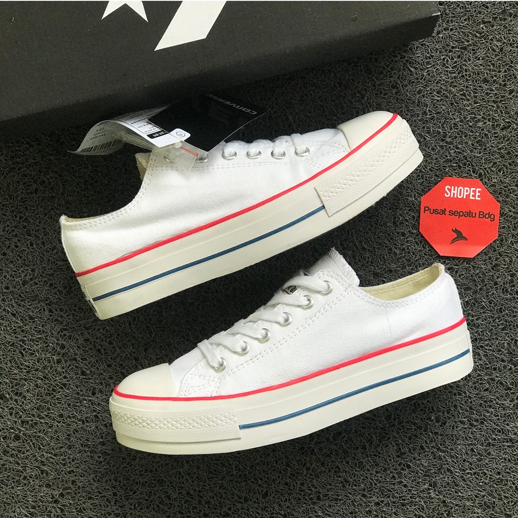 Sepatu Converse Platform Low Full White