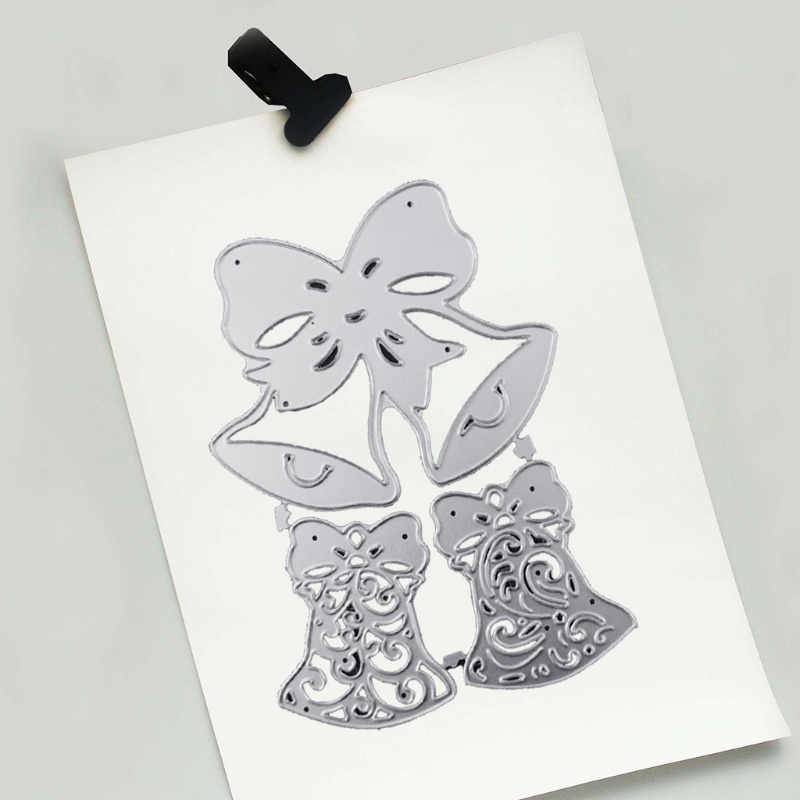 Cetakan Stensil Cutting Dies Motif Lonceng Natal Bahan Metal Untuk Scrapbook Craft DIY