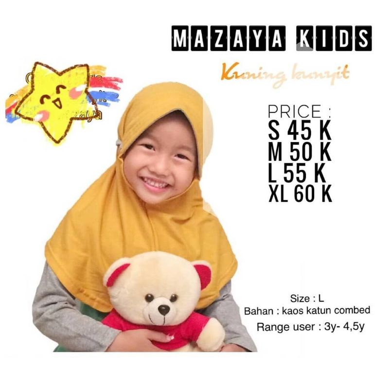 Jilbab mazaya/mazaya jogja/mazaya kids/jilbab anak/jlbab bayi