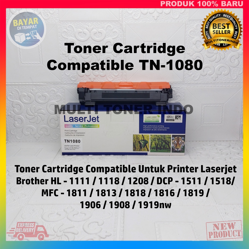 Toner Cartridge Compatible TN-1080 Untuk Printer Laserjet Brother HL-1111/1118/1208/DCP-1511/1518/MF