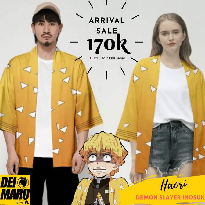Kostum Jepang Japan Kimono Cosplay Demon Slayer - CT Haori Zenitsu