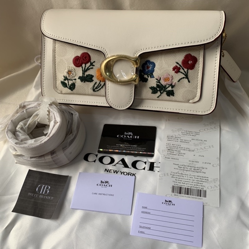 COACH  IN SIGNATURE CANVAS WITH FLORAL WITH EMBROIDERY TABBY 26 SHOULDER BAG (627)