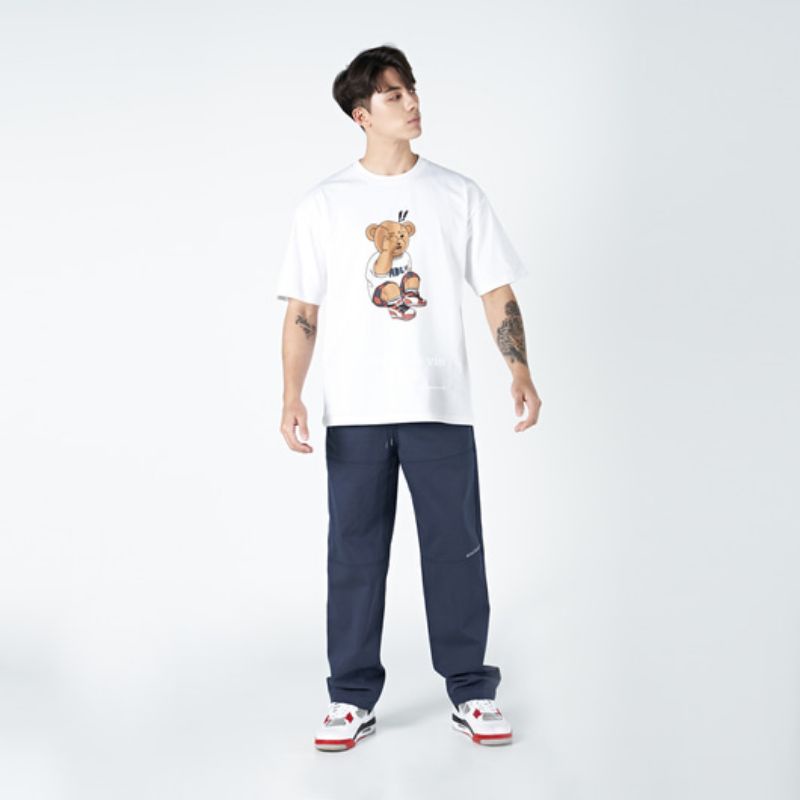 [ADLV] CHECK PANTS BEAR SHORT SLEEVE T-SHIRT BLACK