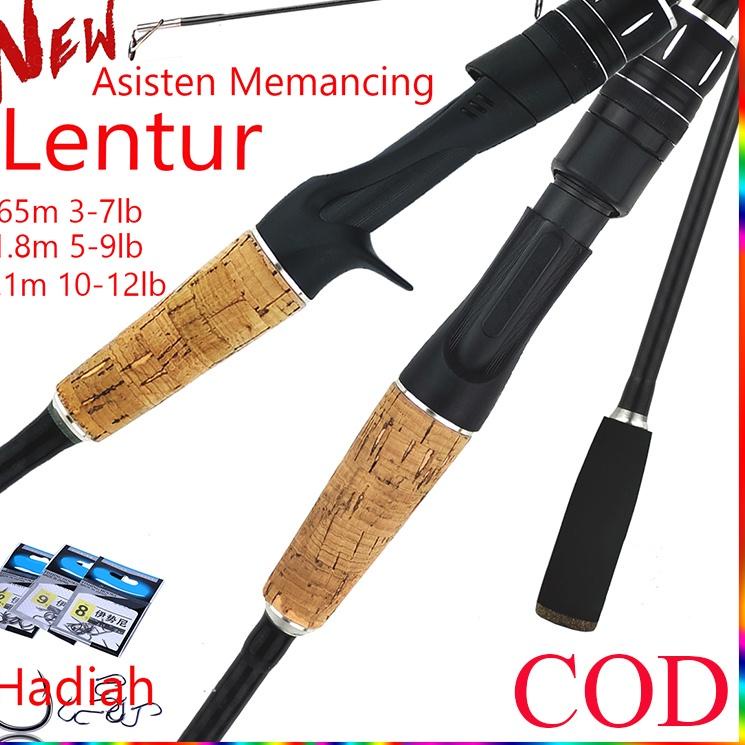 Pasti Trending Bahan Karbon Batang Tunggal 2 Segments Carbon Fiber Max Drag 10kg Tangguh Dan Elastis Joran Pancing Casting spinning 1.65m/2.1m Spinning Casting Fishing Rod M Power Joran Pancing Carbon Fiber Rod For Freshwater Fishing Tackle