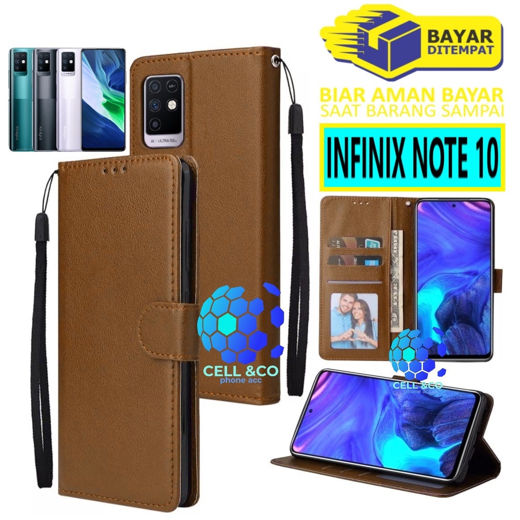 Flip cover INFINIX NOTE 10 Flip case buka tutup kesing hp casing flip case Premium leather wallet