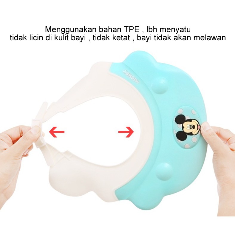 Adjustable Baby Shower Hat Cartoon Shampoo Caps topi keramas bayi ORI