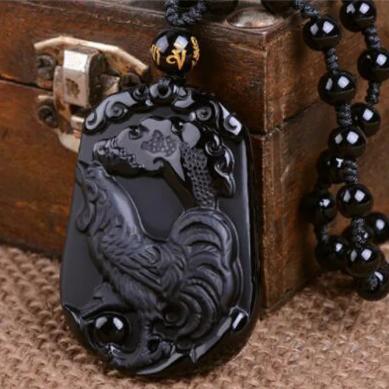 Shio Ayam Kalung Fengshui Black Obsidion