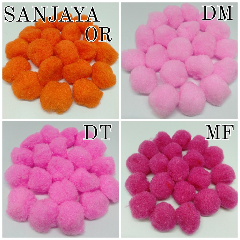 POM POM BOLA / POM POM BULU / POM POM WARNA WARNI / POM POM AKSESORIS / POM-POM POLOS 15MM