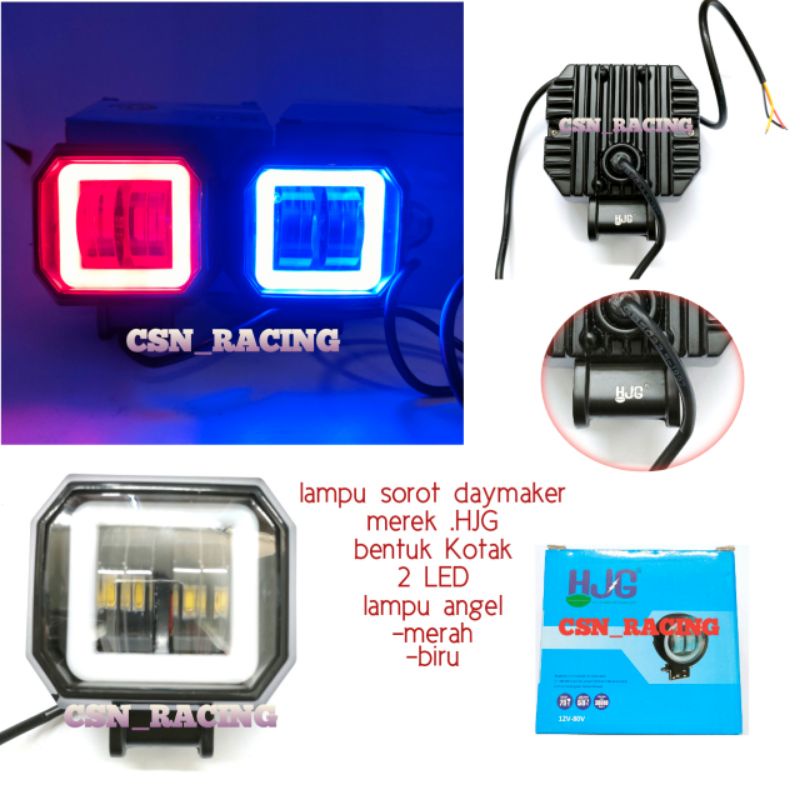 lampu tembak Sorot Daymaker 2 LED HJG ORI 4D Model Kotak Universal