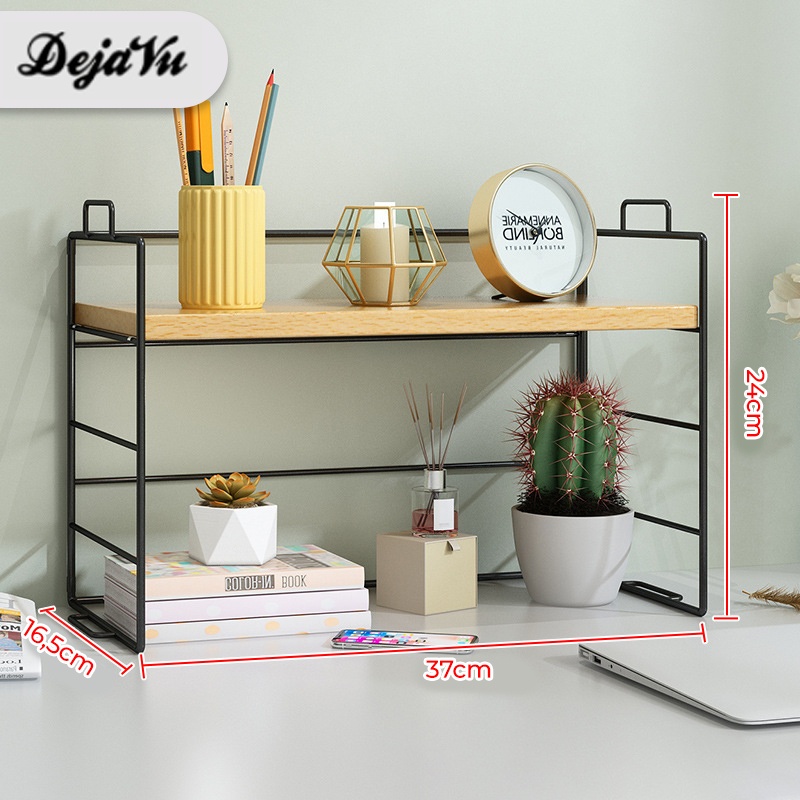 Dejavu Rak Buku Kayu Meja Mini Rak Susun Serbaguna Rack Hiasan Tempat Desktop Organizer HRB103