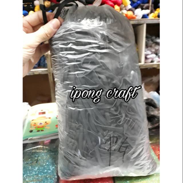 Tali Karet Elastis Masker Kiloan HITAM -/+ 6mm