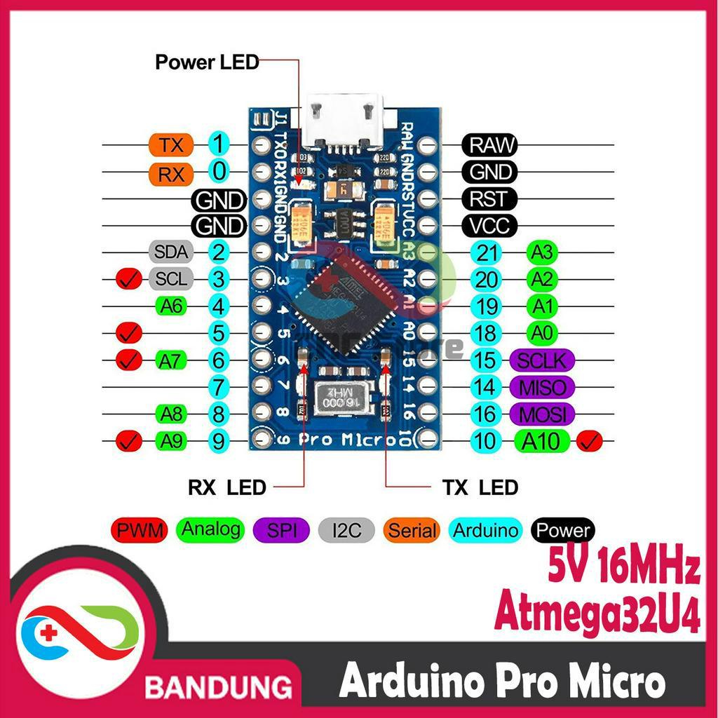 ARDUINO PRO MICRO ATMEGA32U4 5V 16HZ MICRO USB BOARD