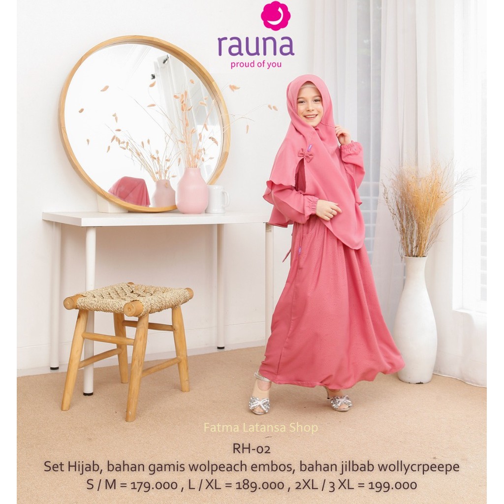 gamis katun anak rauna RH 02 / gamis kotak-kotak / baju muslim anak / dress anak