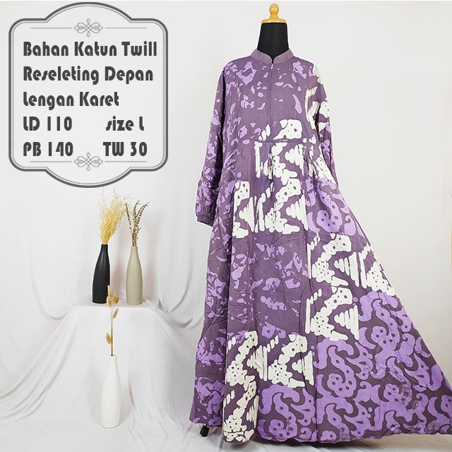Tw30 Gamis Batik Twill Premium Motif Abstrak