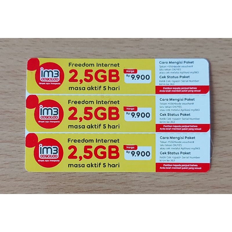 Voucher Indosat 2,5 Gb 5 Hari