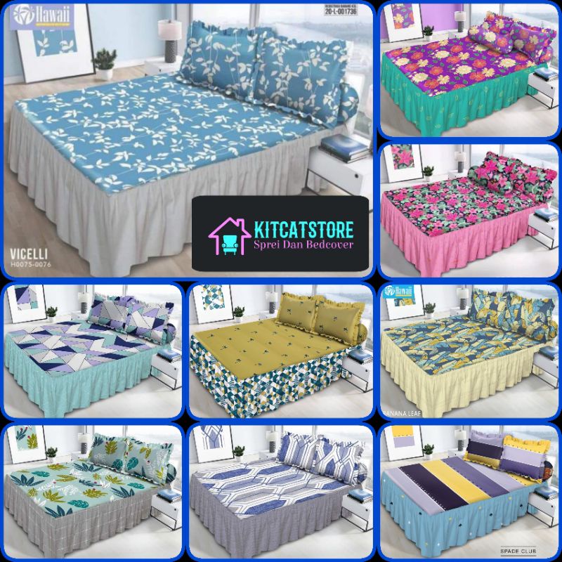 Hawaii Sprei Queen Rumbai 140x200 / 150x200 / 160x200 pilihan