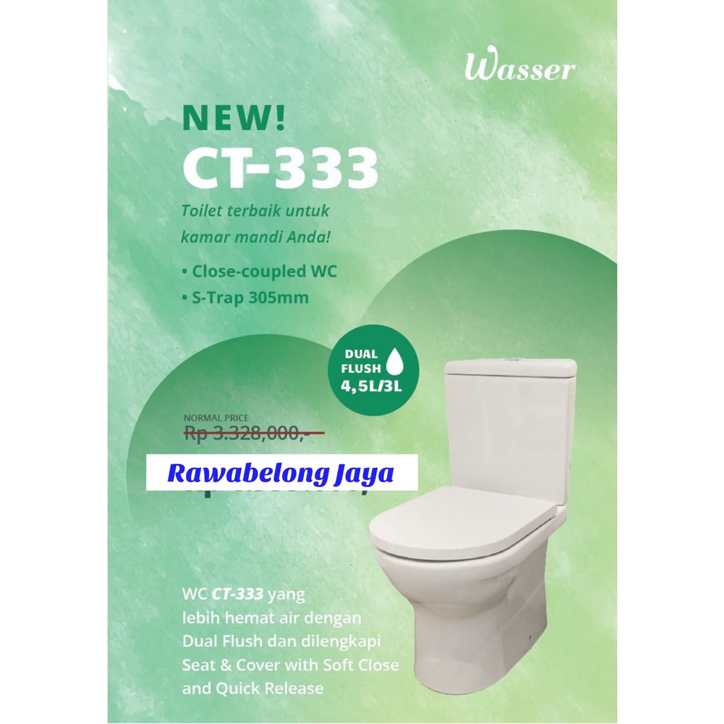 WASSER CT333 KLOSET DUDUK RI 30,5cm