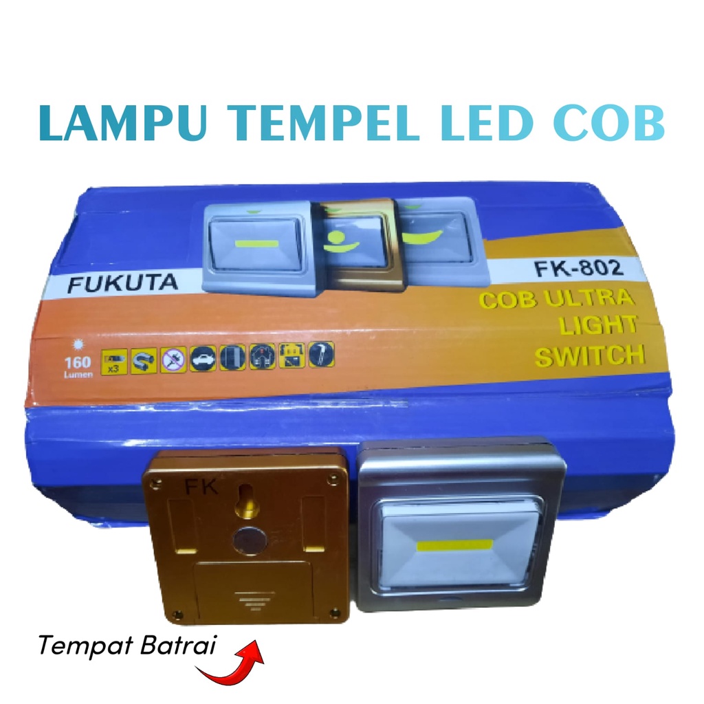 TERMURAH!!!!!Lampu Tempel Emergency Fukuta / Lampu Darurat Fukuta Fk-802 / Switch Light