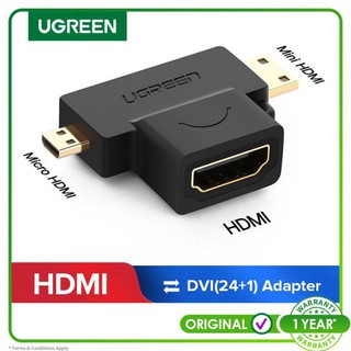 Jual Ugreen converter HDMI to mini HDMI & micro HDMI Adapter -20144