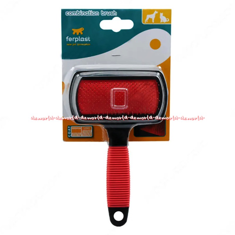 Ferplast Combination Brush Double 2in1 Sisir Hewan Kucing Anjing 2sisi Kombinasi Fer Plast Pets Comb Untuk Bulu Panjang Hewan