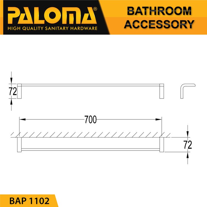 PALOMA BAP 1102 Rak Handuk Baju Gantungan Hanger Dinding Kamar Mandi