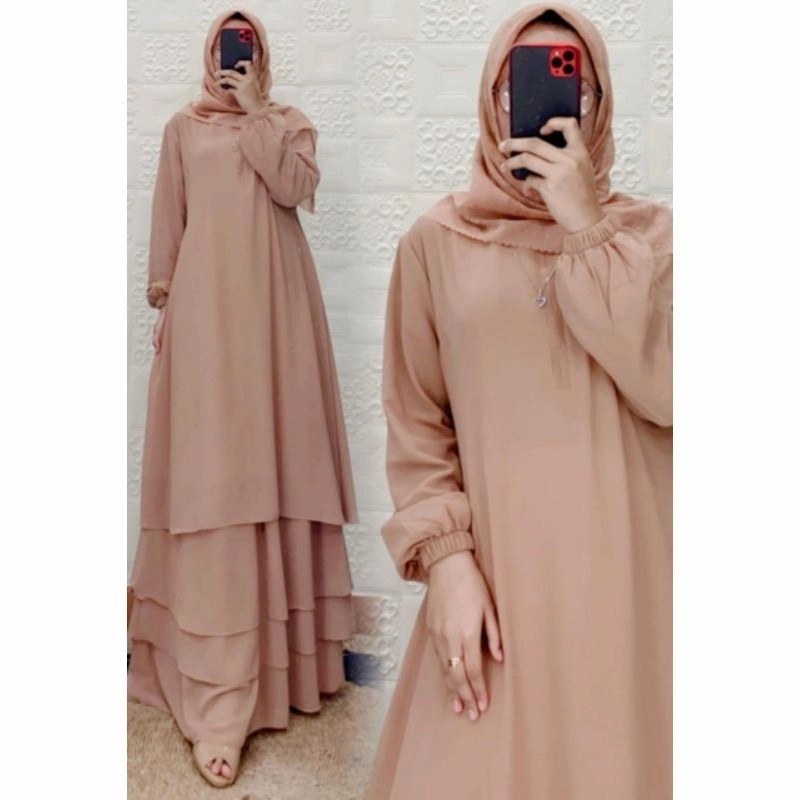 Gamis Malaysia | lapis 3 le tidak  busui friendly Matt ceruti premium / Gamis ceruty malaysia layer 