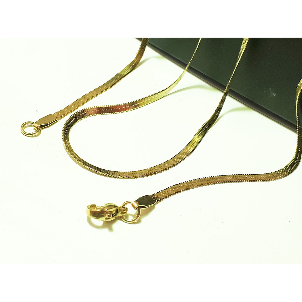 VeE Rantai Kalung Titanium 316L Stainless Steel Model Belut 60cm - Kalung Pria Wanita