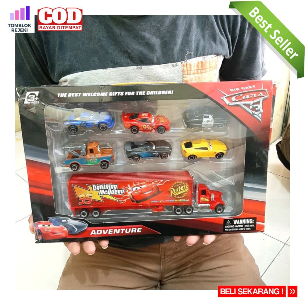 Mainan Mobil Mobilan Diecast Cars 3 Adventure Set Isi 7 pcs Murah